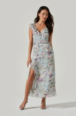Tempest Floral Ruffle Midi Dress -Dresses Sales Store ACDR100578 IVORY LILACFLORAL 2 5c5c7a60 bdc8 4587 93ce baf35582c89e