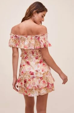 Riviera Off Shoulder Mini Dress -Dresses Sales Store ACDR100602 ROSEOLIVETROPICAL 6