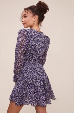 Desiree Floral Dress -Dresses Sales Store ACDR100718 NAVY PURPLE MULTI FLORAL 4