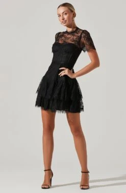 Leilani Lace Bustier Mini Dress -Dresses Sales Store ACDR100765 BLACK 2