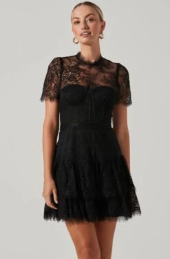 Leilani Lace Bustier Mini Dress -Dresses Sales Store ACDR100765 BLACK 3