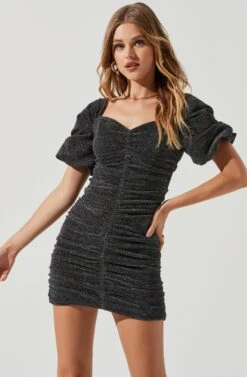 Joplin Metallic Ruched Mini Dress