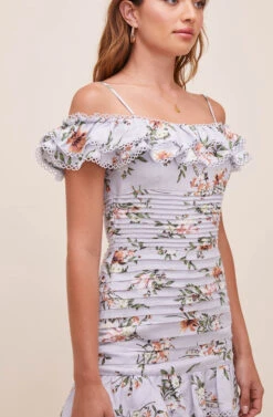 Una Floral Off Shoulder Dress -Dresses Sales Store ACDR100793L LIGHTBLUEFLORAL 5