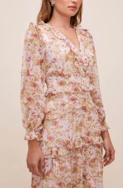 Fleur Tiered Floral Maxi Dress -Dresses Sales Store ACDR100797 PEACH DUSTYROSEFLORAL 4