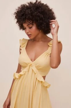 Nima Ruffle Midi Dress -Dresses Sales Store ACDR100799 CUSTARD 3