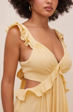 Nima Ruffle Midi Dress -Dresses Sales Store ACDR100799 CUSTARD 4