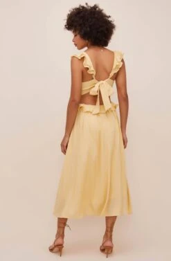 Nima Ruffle Midi Dress -Dresses Sales Store ACDR100799 CUSTARD 5