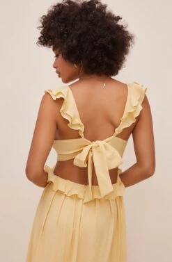 Nima Ruffle Midi Dress -Dresses Sales Store ACDR100799 CUSTARD 6