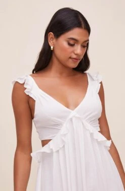 Nima Ruffle Midi Dress -Dresses Sales Store ACDR100799 WHITE 3