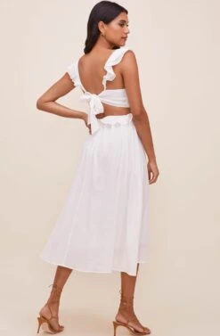 Nima Ruffle Midi Dress -Dresses Sales Store ACDR100799 WHITE 7