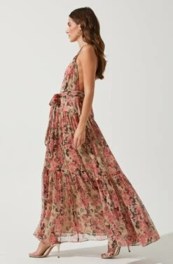 Eartha Floral Maxi Dress -Dresses Sales Store ACDR100834B TAUPE PINKFLORAL 3