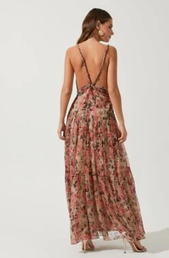 Eartha Floral Maxi Dress -Dresses Sales Store ACDR100834B TAUPE PINKFLORAL 4