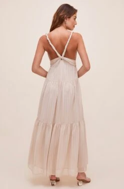 Eartha Tie Waist Maxi Dress -Dresses Sales Store ACDR100834 CREAM 8