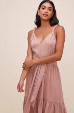 Eartha Tie Waist Maxi Dress -Dresses Sales Store ACDR100834 DUSTYROSE 2