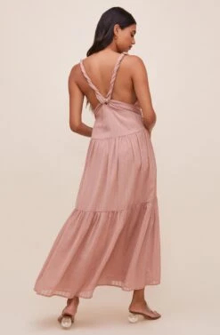 Eartha Tie Waist Maxi Dress -Dresses Sales Store ACDR100834 DUSTYROSE 5