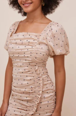 Julianna Square Neck Mini Dress -Dresses Sales Store ACDR100848 TAUPEBLACKFLORALDOT 4