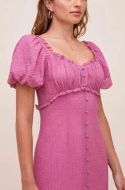 Rocco Puff Sleeve Midi Dress -Dresses Sales Store ACDR100850 ORCHID 4