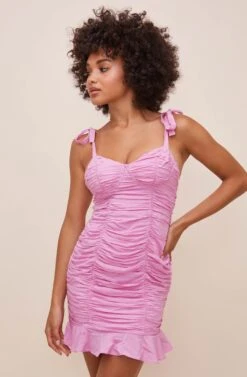 Aiko Ruched Mini Dress -Dresses Sales Store ACDR100853B PINKLILAC 4