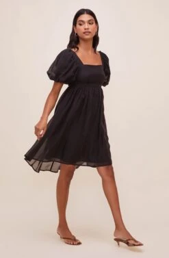 Bethel Puff Sleeve Dress -Dresses Sales Store ACDR100865 BLACK 2