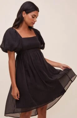 Bethel Puff Sleeve Dress -Dresses Sales Store ACDR100865 BLACK 3