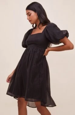 Bethel Puff Sleeve Dress -Dresses Sales Store ACDR100865 BLACK 4