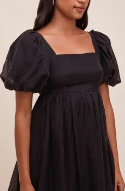 Bethel Puff Sleeve Dress -Dresses Sales Store ACDR100865 BLACK 5