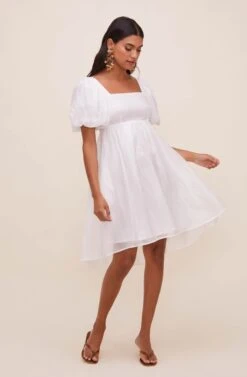 Bethel Puff Sleeve Dress -Dresses Sales Store ACDR100865 WHITE 1
