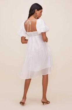 Bethel Puff Sleeve Dress -Dresses Sales Store ACDR100865 WHITE 6