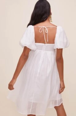 Bethel Puff Sleeve Dress -Dresses Sales Store ACDR100865 WHITE 7