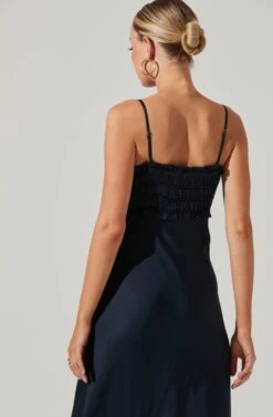 Zola Smocked Midi Dress -Dresses Sales Store ACDR100905 NAVY 08051