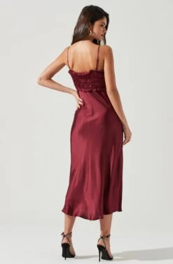 Zola Smocked Midi Dress -Dresses Sales Store ACDR100905 WINE 1794