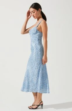 Halle Bustier Slip Midi Dress -Dresses Sales Store ACDR100909 BLUEFLORAL 3
