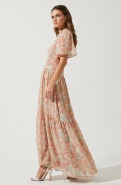 Sedona Floral Cutout Maxi Dress -Dresses Sales Store ACDR100910 CORALMULTIFLORAL 3