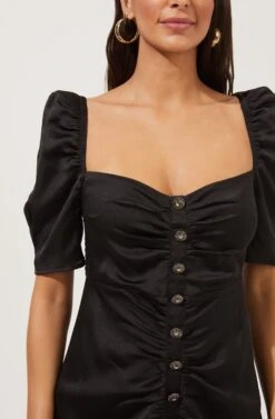 Austen Puff Sleeve Midi Dress -Dresses Sales Store ACDR100950 BLACK 3