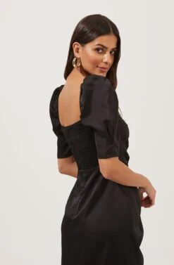 Austen Puff Sleeve Midi Dress -Dresses Sales Store ACDR100950 BLACK 6