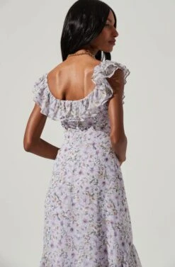 Magnolia Floral Ruffle Hi-Lo Maxi Dress -Dresses Sales Store ACDR100961Y LILACFLORAL 6