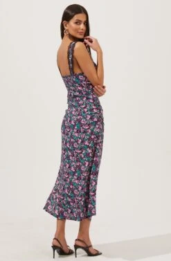 Alva Floral Midi Dress -Dresses Sales Store ACDR101003 BLACKPURPLEFLORAL 3