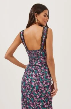Alva Floral Midi Dress -Dresses Sales Store ACDR101003 BLACKPURPLEFLORAL 5