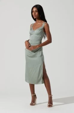 Alva Lace-Trimmed Bustier Midi Dress 16 Alva Lace-Trimmed Bustier Midi Dress -Dresses Sales Store ACDR101003 SAGE 2000