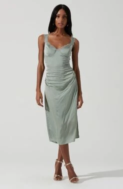 Alva Ruched Lace Trim Midi Dress 8 Alva Ruched Lace Trim Midi Dress -Dresses Sales Store ACDR101003 SAGE 2002 2526394a 631c 4932 b118 19218b6dd879