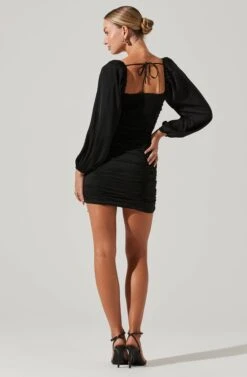 Mardi Ruched Sweetheart Mini Dress -Dresses Sales Store ACDR101019B BLACK 5