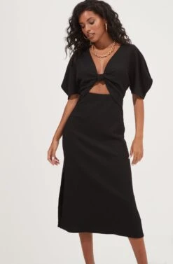 Normandie Cutout Puff Sleeve Midi Dress -Dresses Sales Store ACDR101056 BLACK 2 8bf9a891 f449 46fe 9dfa 9e3a833715b6