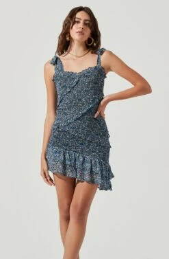 Eastwick Floral Ruffle Asymmetrical Mini Dress -Dresses Sales Store ACDR101076 BLACK PURPLEMULTIFLORAL 2 52f5f566 b631 402a afb7 2a32b0f083e3