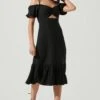 Aleda Cold Shoulder Cutout Midi Dress