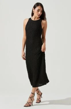 Millbrae Backless Crinkle Midi Dress