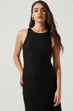 Millbrae Backless Crinkle Midi Dress -Dresses Sales Store ACDR101086 BLACK 2