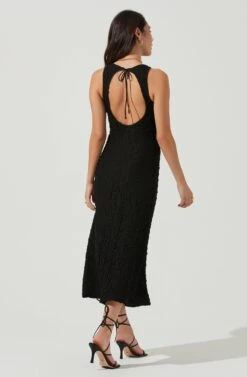 Millbrae Backless Crinkle Midi Dress -Dresses Sales Store ACDR101086 BLACK 3