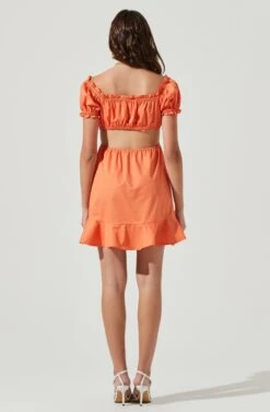Verana Cutout Puff Sleeve Ruffle Mini Dress -Dresses Sales Store ACDR101088 DARKTANGERINE 5 d6f882fd d785 40f7 9eab 019e9ea3c96b
