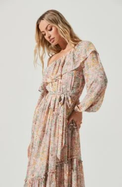 Kaylani Off Shoulder Ruffle Floral Maxi Dress -Dresses Sales Store ACDR101110B PINKMULTIFLORAL 3