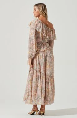 Kaylani Off Shoulder Ruffle Floral Maxi Dress -Dresses Sales Store ACDR101110B PINKMULTIFLORAL 5